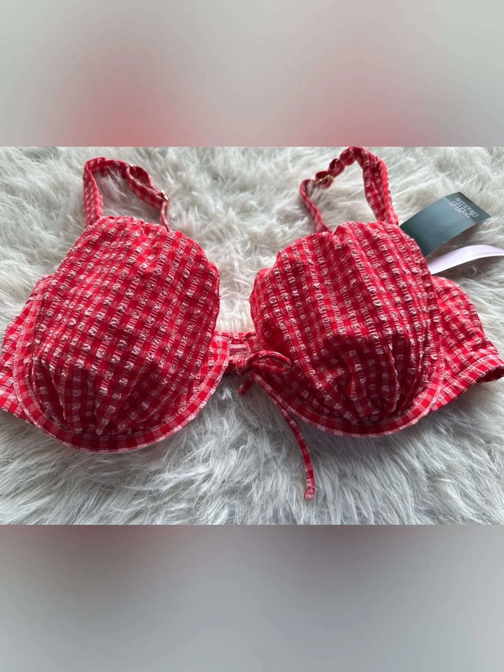 wild fable Red Gingham Underwire Bikini top  8-DD 10-D